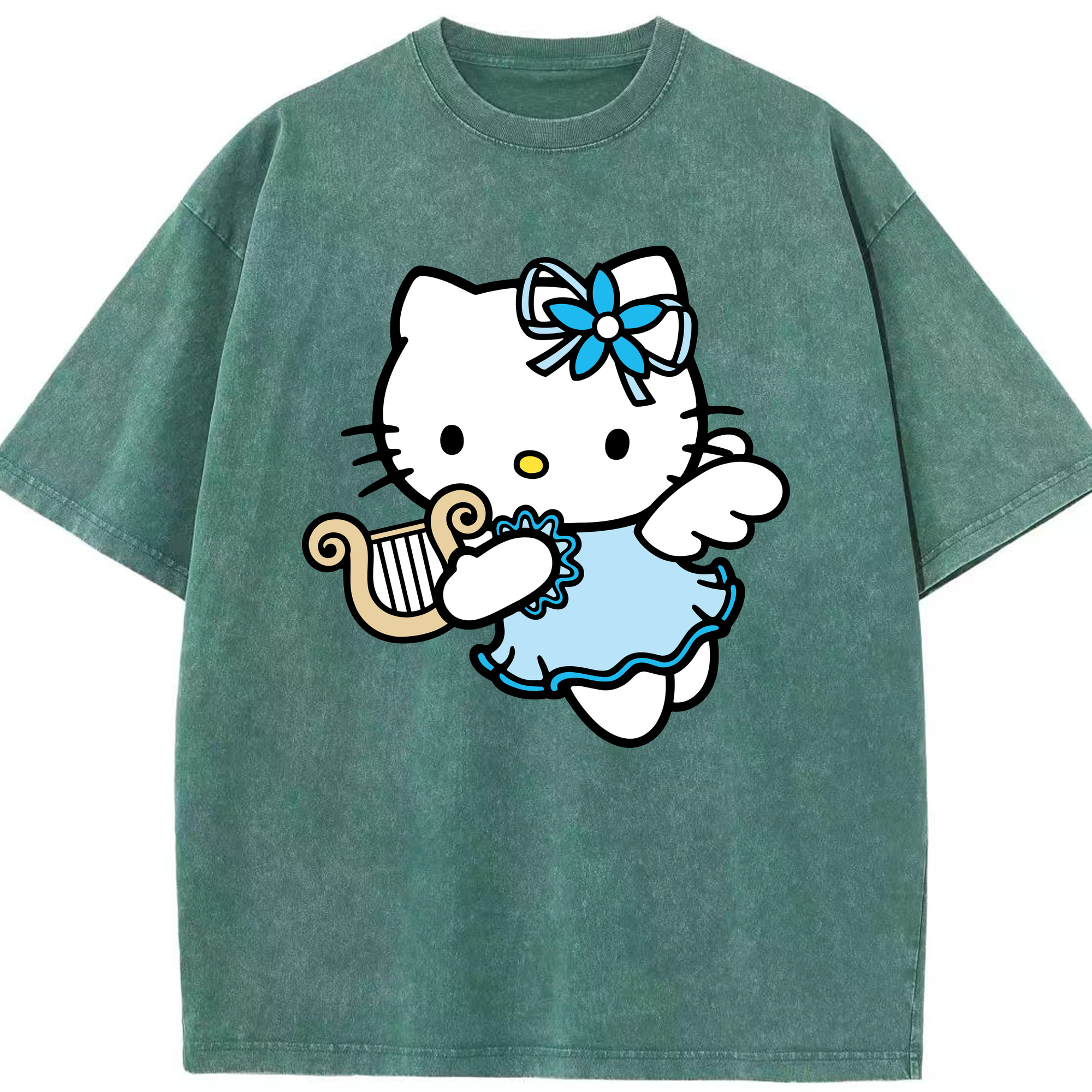 （画像用） Hello Kitty ハローキティ 綿100% ヴィンテージ風 半袖Tシャツ（フロントプリント）